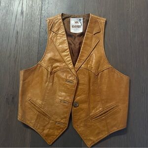 Vintage Tan Leather Vest